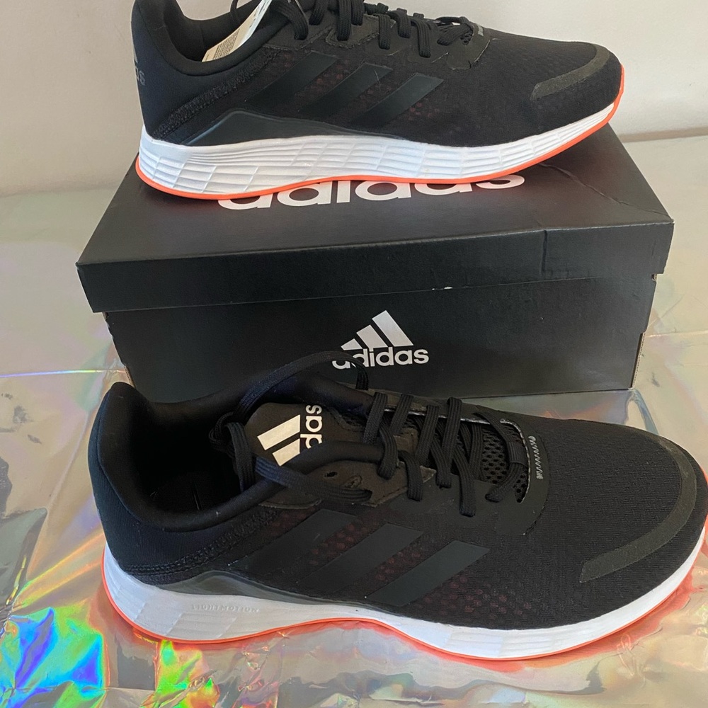 adidas Duramo SL Black Running Sneakers with Orange Accents